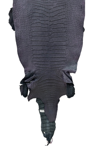 34 cm Grade 3/4 Grey Matte Wild American Alligator Leather - Tag: LA23-0001427