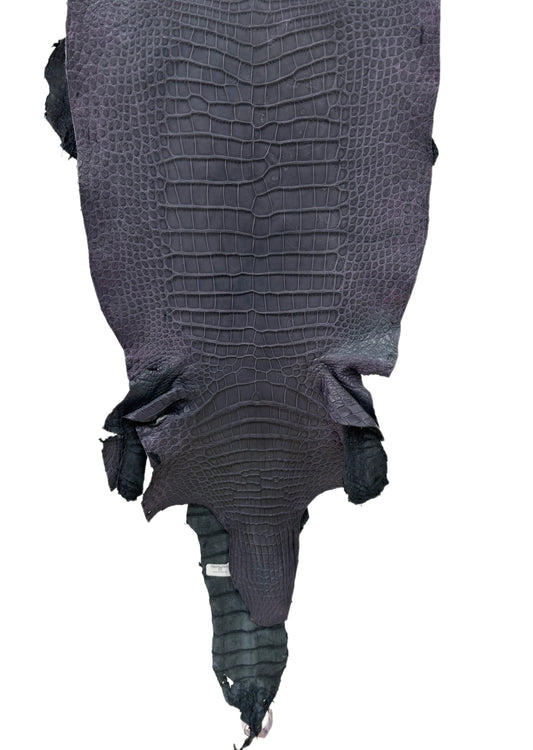 34 cm Grade 3/4 Grey Matte Wild American Alligator Leather - Tag: LA23-0001427