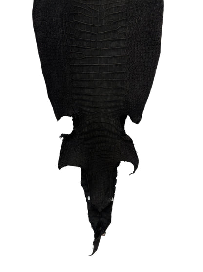 37 cm Grade 2/3 Black Nubuck Wild American Alligator Leather - Tag: LA23-0018416