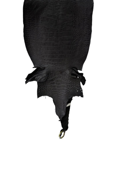 34 cm Grade 2/3 Black Matte Farm-Raised American Alligator Leather - Tag: LA25-0311253