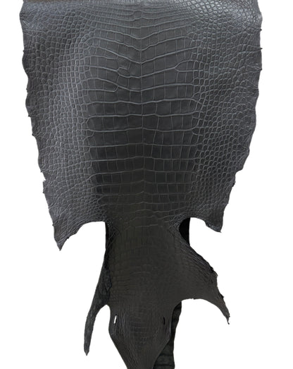 54 cm Grade 3/4 Black Matte Farm American Alligator Leather - Tag: LA23-0000550