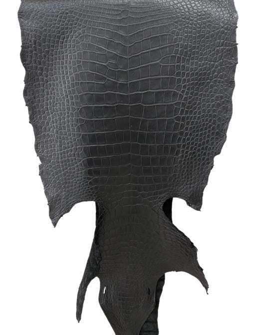 54 cm Grade 3/4 Black Matte Farm American Alligator Leather - Tag: LA23-0000550
