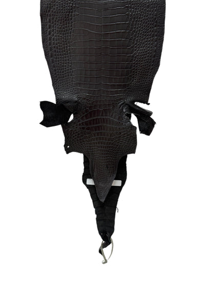 27 cm Grade 1/2 Black Matte Farm-Raised American Alligator Leather - Tag: FL17-0035895