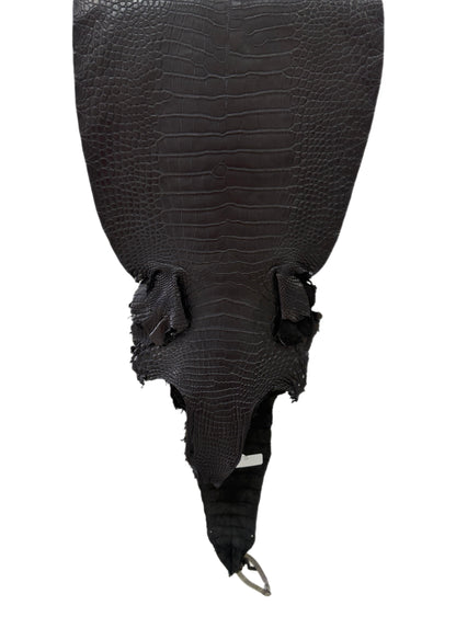 32 cm Grade 2/3 Black Matte Farm-Raised American Alligator Leather - Tag: LA23-0531019