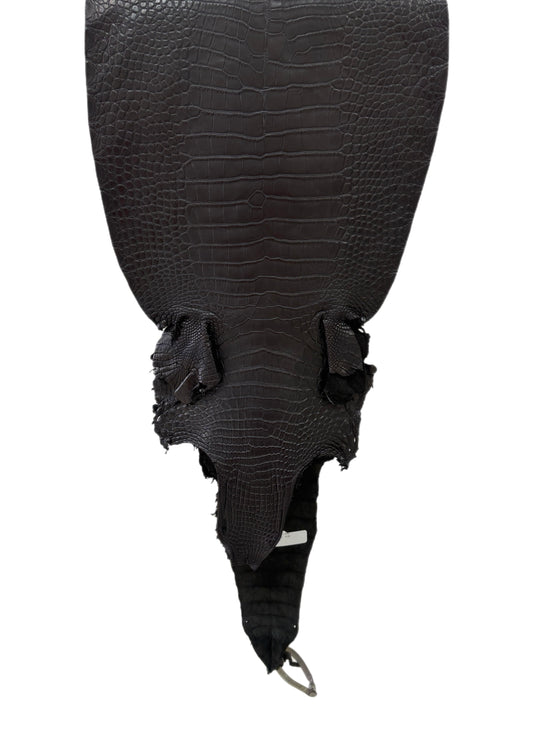 32 cm Grade 2/3 Black Matte Farm-Raised American Alligator Leather - Tag: LA23-0531019