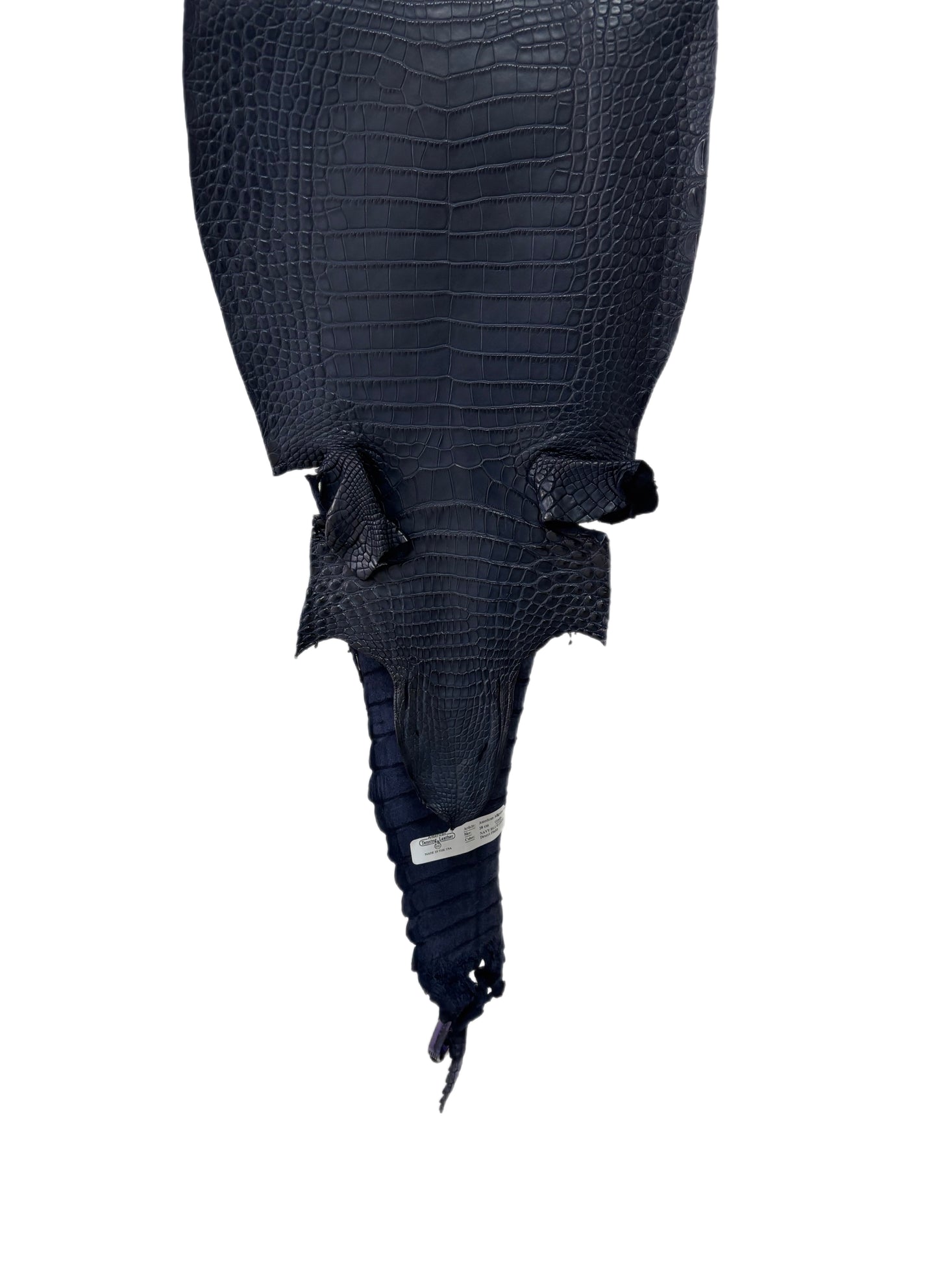 28 cm Grade 1 Navy Blue Matte Farm-Raised American Alligator Leather - Tag: FL21-0024736