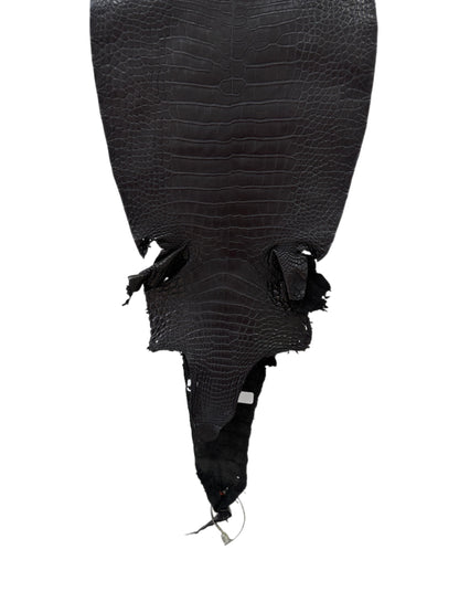 29 cm Grade 2/3 Black Matte Farm-Raised American Alligator Leather - Tag: LA23-0531048