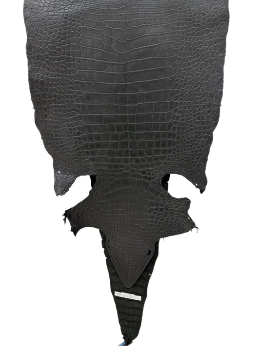 51 cm Grade 2/3 Black Matte Wild American Alligator Leather - Tag: LA18-0038647