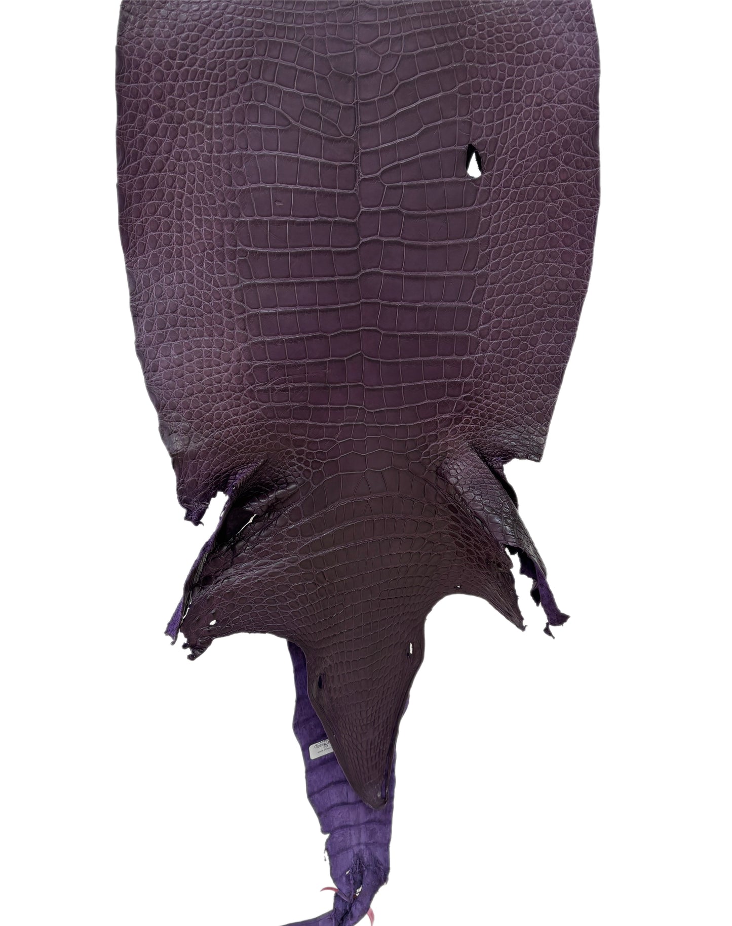 39 cm Grade 3/4 Aubergine Matte Wild American Alligator Leather - Tag: LA23-0024067