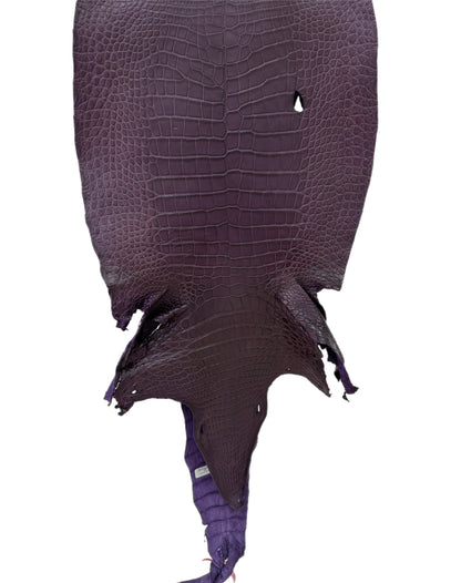39 cm Grade 3/4 Aubergine Matte Wild American Alligator Leather - Tag: LA23-0024067