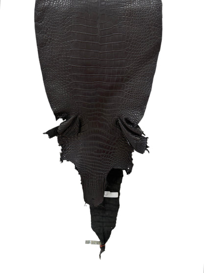 30 cm Grade 2/3 Black Matte Farm-Raised American Alligator Leather - Tag: LA23-0531661