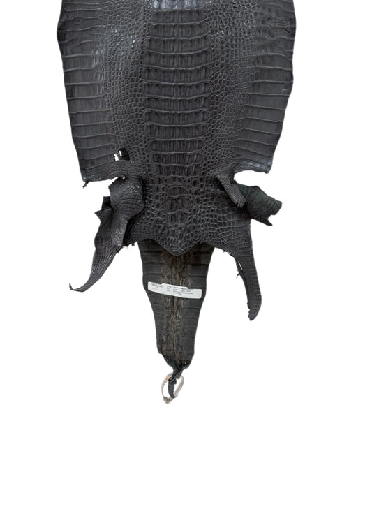 33 cm Grade 2/3 Serpentine Grey Matte Farm-Raised American Alligator Leather - Tag: LA23-0377128
