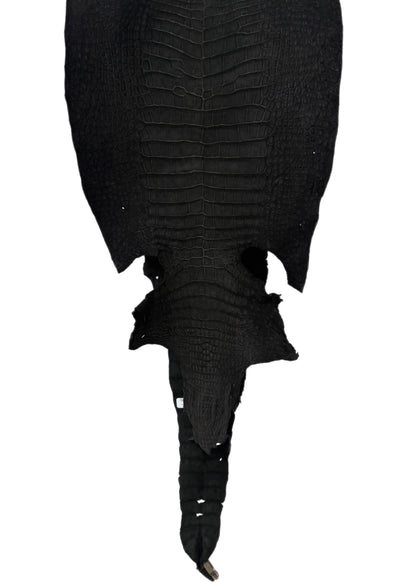 37 cm Grade 3/4 Black Nubuck Wild American Alligator Leather - Tag: LA23-0003712