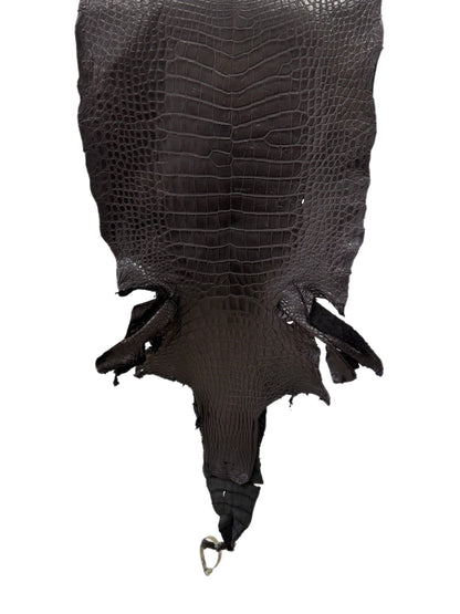 37 cm Grade 3/4 Black Matte Wild American Alligator Leather - Tag: LA23-0001471