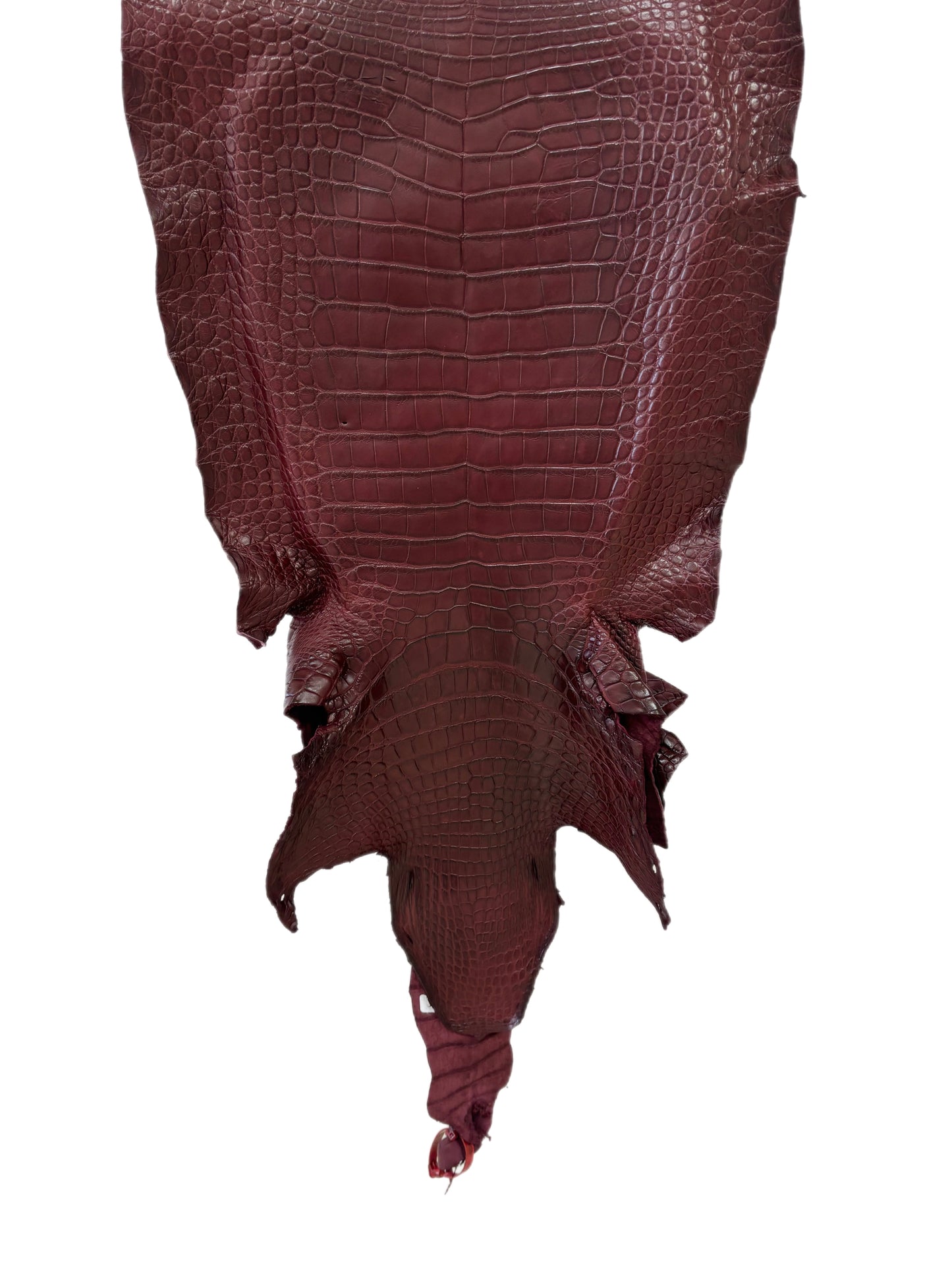 45 cm Grade 3/4 Bordeaux Matte Wild American Alligator Leather - Tag: LA24-0022770