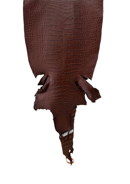 39 cm Grade 3/4 Chesnut Matte Wild American Alligator Leather - Tag: LA23-0050081