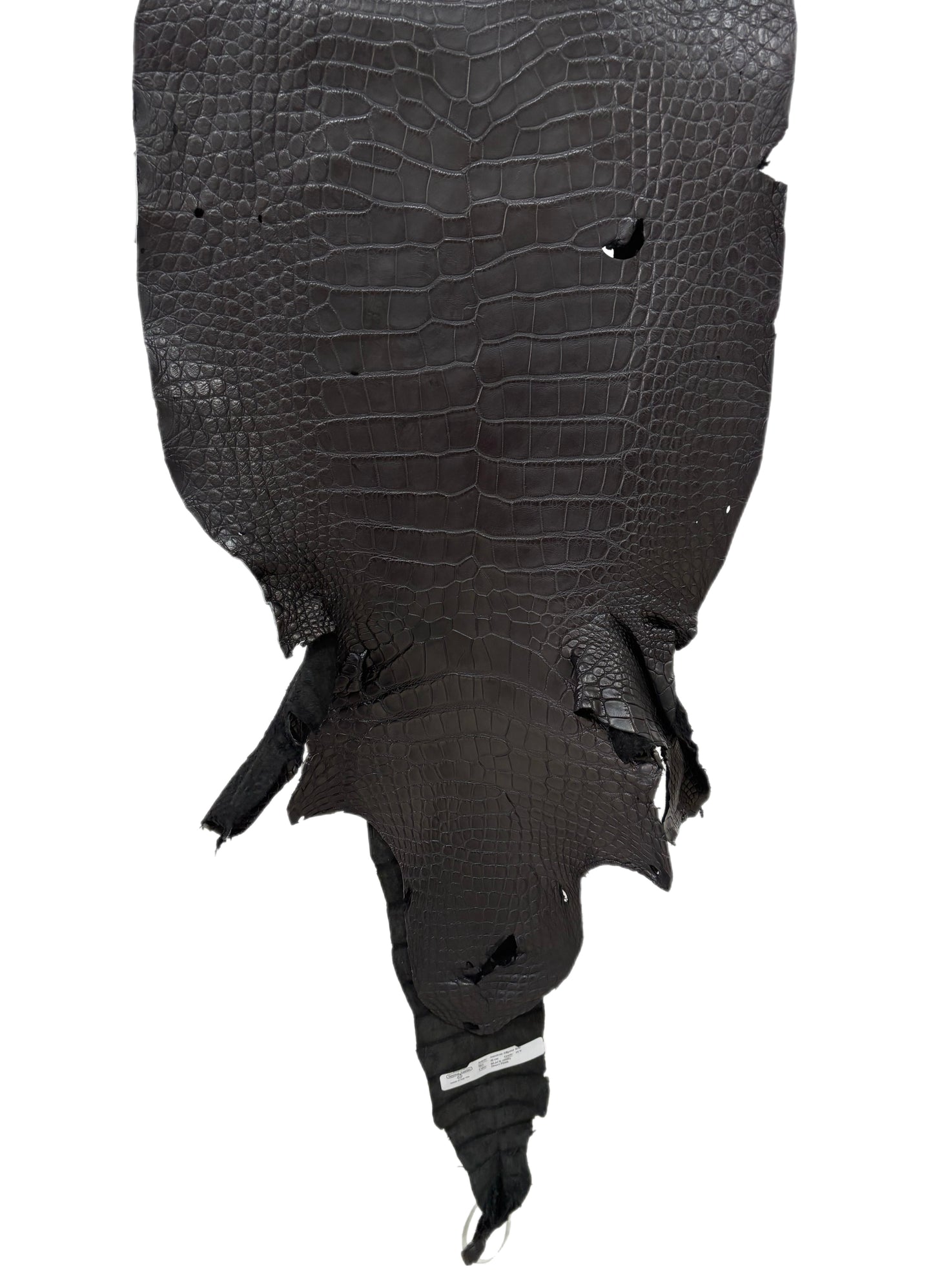 42 cm Grade 4/5 Black Matte Wild American Alligator Leather - Tag: LA23-0022855
