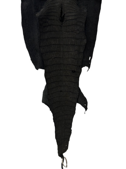 41 cm Grade 4/5 Black Nubuck Wild American Alligator Leather - Tag: LA23-0006904