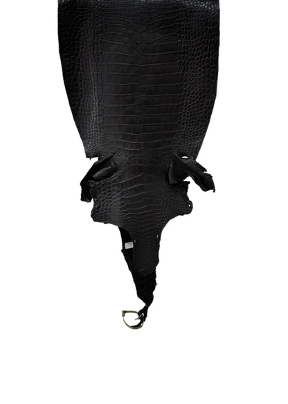 34 cm Grade 2/3 Black Matte Farm-Raised American Alligator Leather - Tag: LA25-0311124