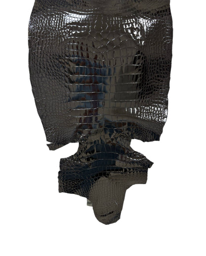 33 cm Grade 1/2 Black Glazed Wild American Alligator Leather - Tag: ITCC-0539900