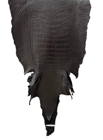 55 cm Grade 3/4 Black Matte Wild American Alligator Leather - Tag: LA23-0024470