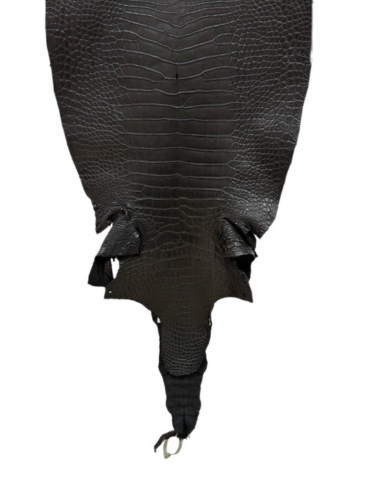 43 cm Grade 3/4 Black Matte Wild American Alligator Leather - Tag: LA23-0003714