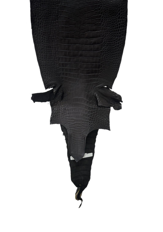 33 cm Grade 2/3 Black Matte Farm-Raised American Alligator Leather - Tag: LA25-0316154