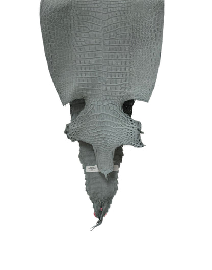 New Color and Finish! 28 cm Grade 2/3 Charcoal Grey Nubuck Farm-Raised American Alligator Leather - Tag: FL21-0024563