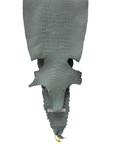 New Color and Finish! 28 cm Grade 2/3 Grey Nubuck Farm-Raised American Alligator Leather - Tag: FL22-0030318