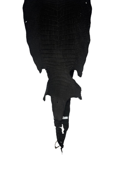 36 cm Grade 3/4 Black Nubuck Wild American Alligator Leather - Tag: LA23-0002064