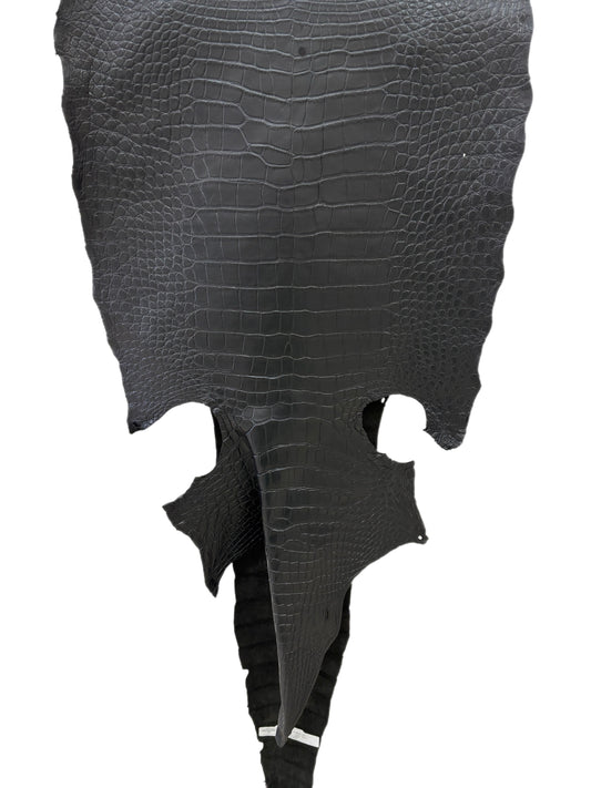 51 cm Grade 2/3 Black Matte Wild American Alligator Leather - Tag: LA22-0031120
