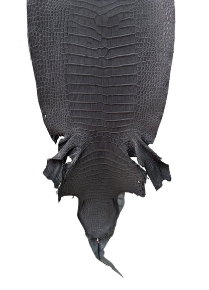 39 cm Grade 3/4 Serpentine Grey Matte Wild American Alligator Leather - Tag: LA24-0022433