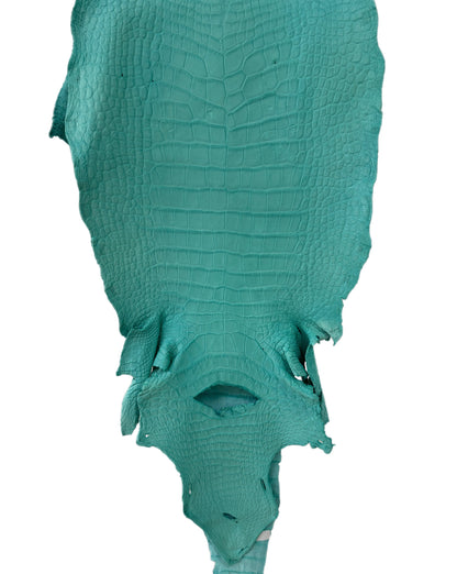 37 cm Grade 3/4 Seafoam Matte Wild American Alligator Leather - Tag: LA23-0002066