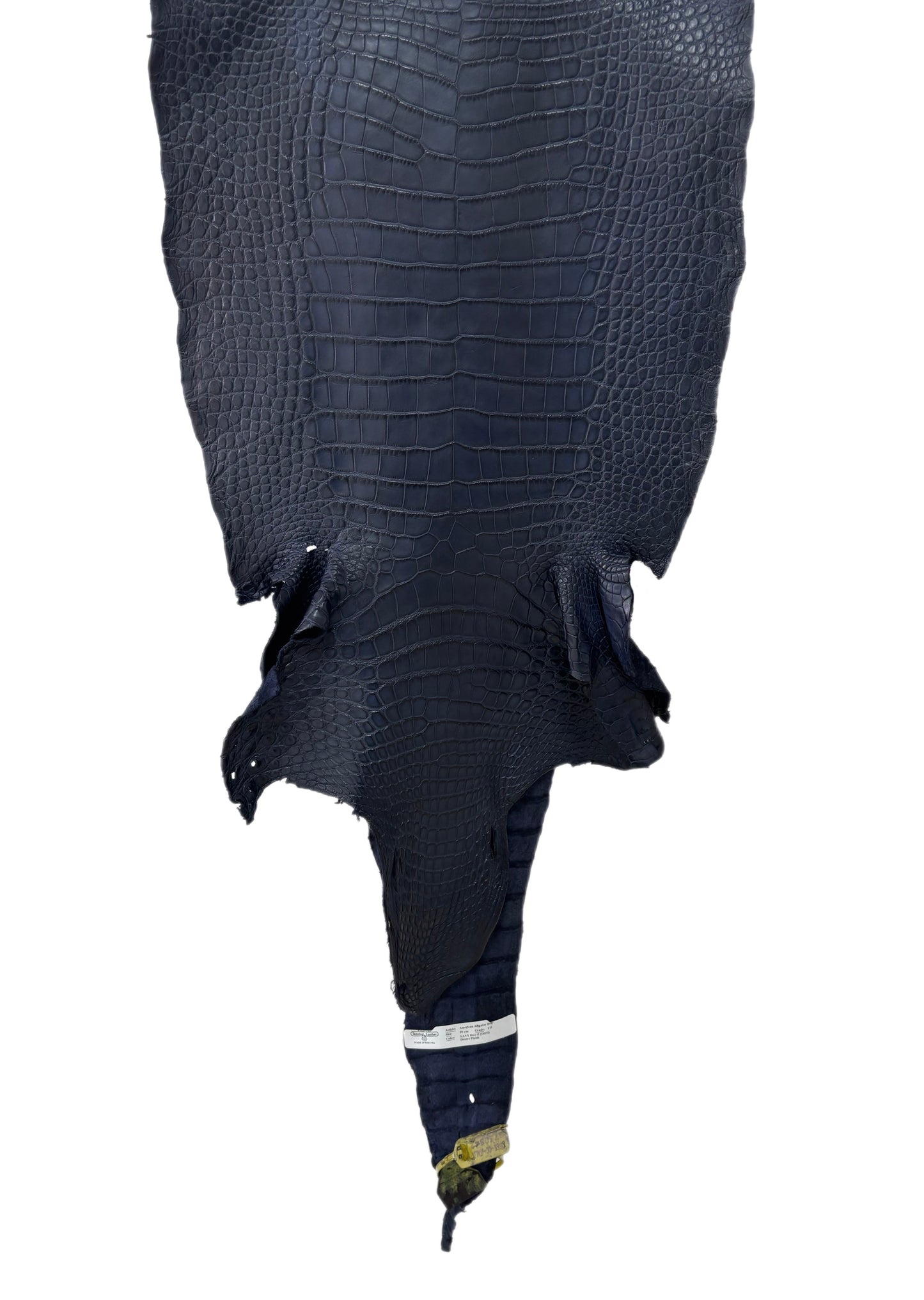 39 cm Grade 1/2 Navy Blue Matte Wild American Alligator Leather - Tag: ITCC-0730842