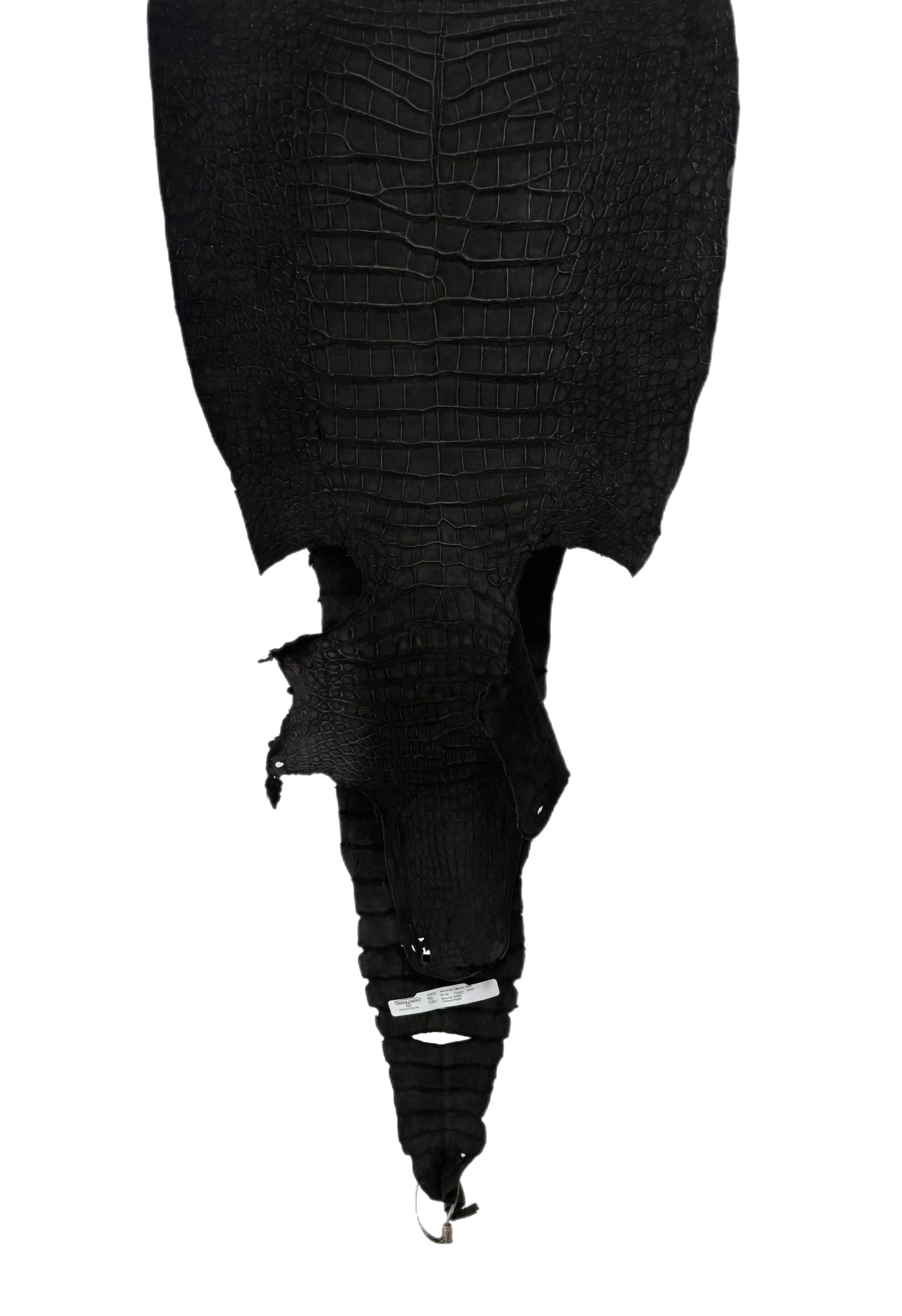 39 cm Grade 3/4 Black Nubuck Wild American Alligator Leather - Tag: LA23-0014474