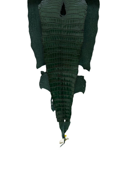 38 cm Grade 1/2 Forest Green Millennium Wild American Alligator Leather - Tag: LA17-0013382