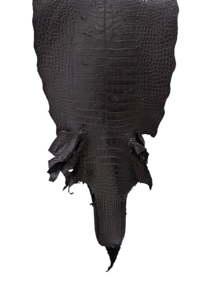 38 cm Grade 4/5 Black Matte Wild American Alligator Leather - Tag: LA18-0033277