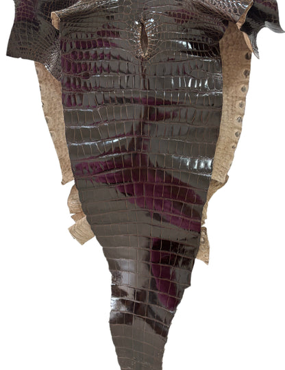 47 cm Grade 2/3 Sport Rust Brown Glazed Farm-Raised American Alligator Leather - Tag: LA12-0136171