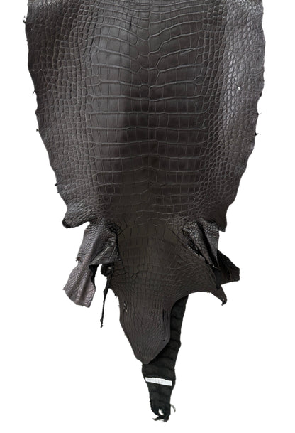 58 cm Grade 3/4 Black Matte Wild American Alligator Leather - Tag: LA23-0003134