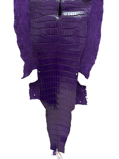 36 cm Grade 2/3 Violet Millennium Wild American Alligator Leather - Tag: LA23-0004860
