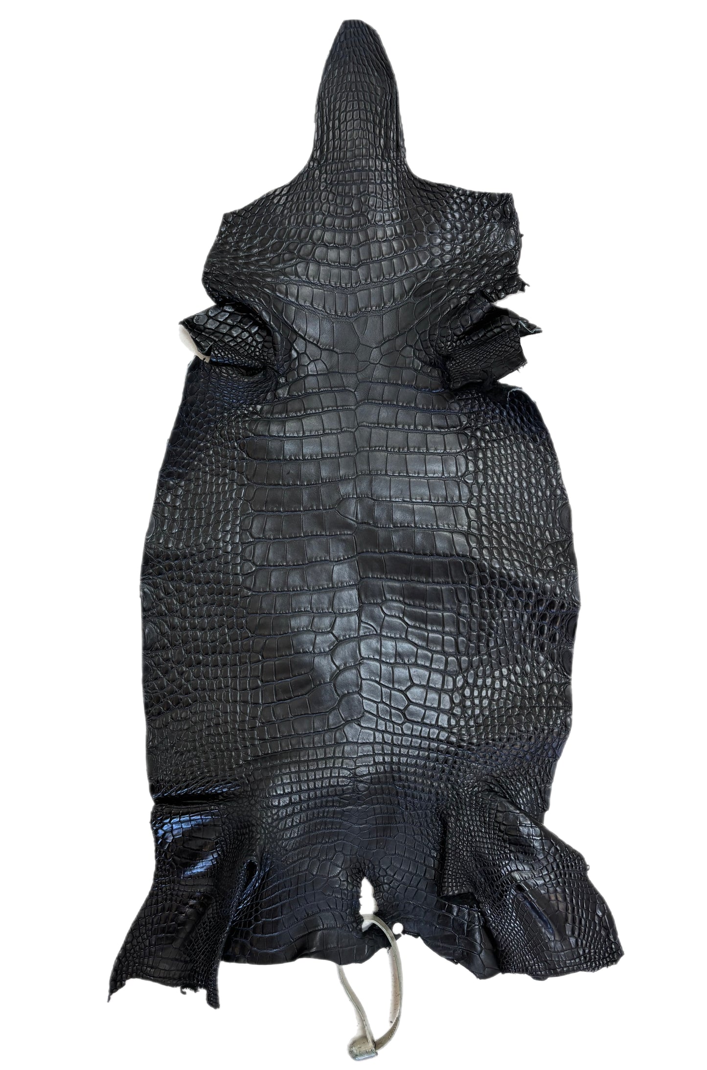 25 cm Grade 1/2 Black Matte Farm-Raised American Alligator Leather (Half Skin) - Tag: LA17-0133664