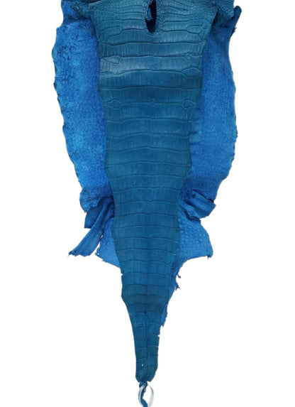 43 cm Grade 4/5 Ultramarine Matte Wild American Alligator Leather - Tag: LA23-0001410