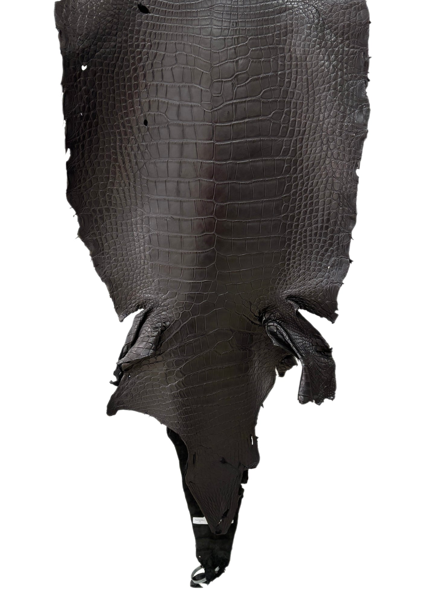 56 cm Grade 3/4 Black Matte Wild American Alligator Leather - Tag: LA23-0014757