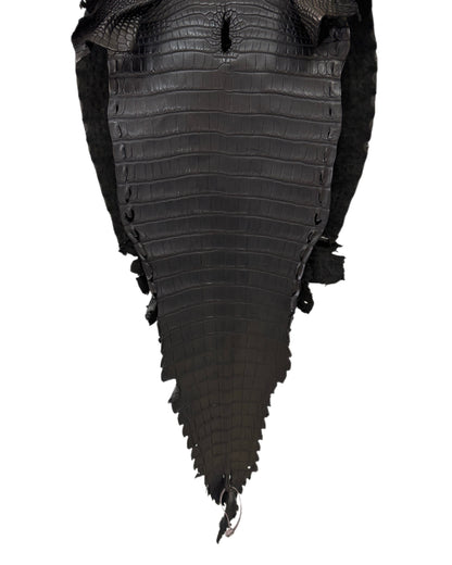 39 cm Grade 1/2 Black Matte Farm-Raised American Alligator Leather - Tag: FL18-0034845