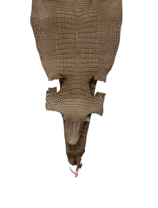 New Color and Finish! 27 cm Grade 1/2 Stormy Nubuck Farm-Raised American Alligator Leather - Tag: FL21-0024849