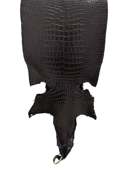 35 cm Grade 1/2 Black Millennium Wild American Alligator Leather - Tag: LA23-0050045