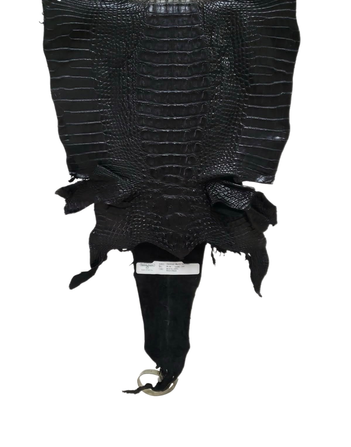32 cm Grade 1/2 Black Matte Farm-Raised American Alligator Hornback Leather - Tag: LA23-0377018