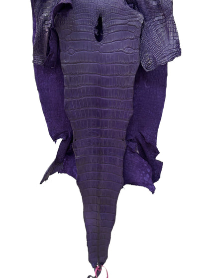 41 cm Grade 2/3 Violet Primavera Matte Wild American Alligator Leather - Tag: LA23-0019935