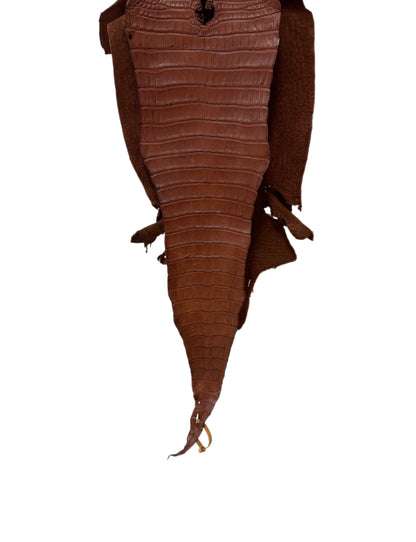 34 cm Grade 2/3 Rustic Cognac Matte Farm-Raised American Alligator Leather - Tag: FL17-0036957