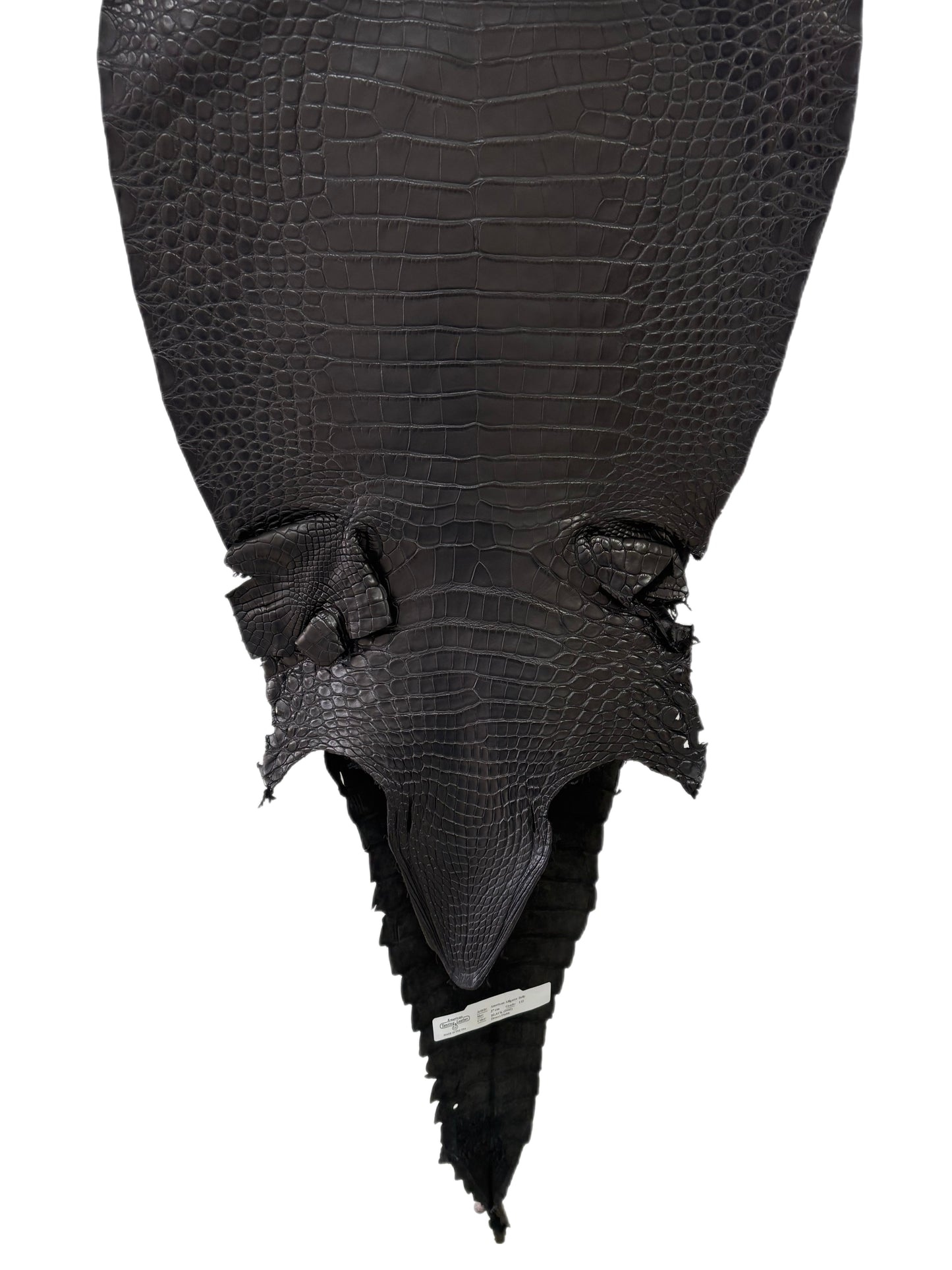 37 cm Grade 1/2 Black Matte Farm-Raised American Alligator Leather - Tag: FL18-0034673